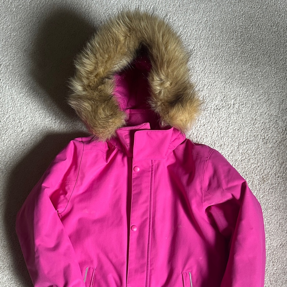 Reima Pink Kids Snowsuit with Faux Fur Hood